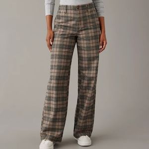 Plaid Wide-Leg Women's Pants